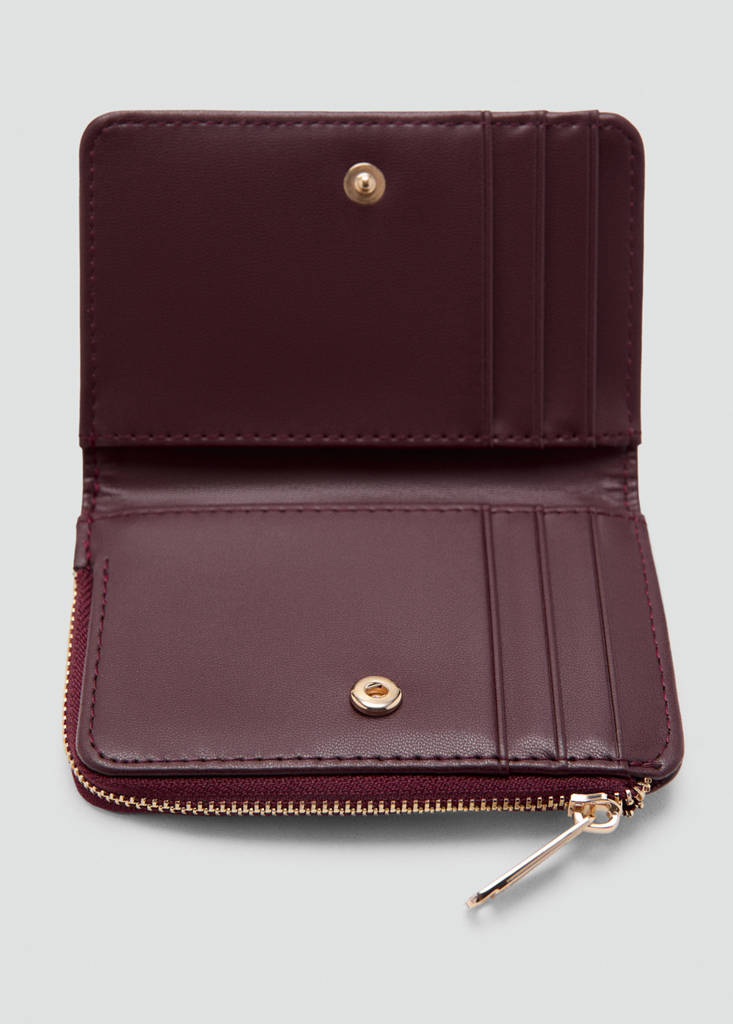 Medium wallet with logo print — Burgundy