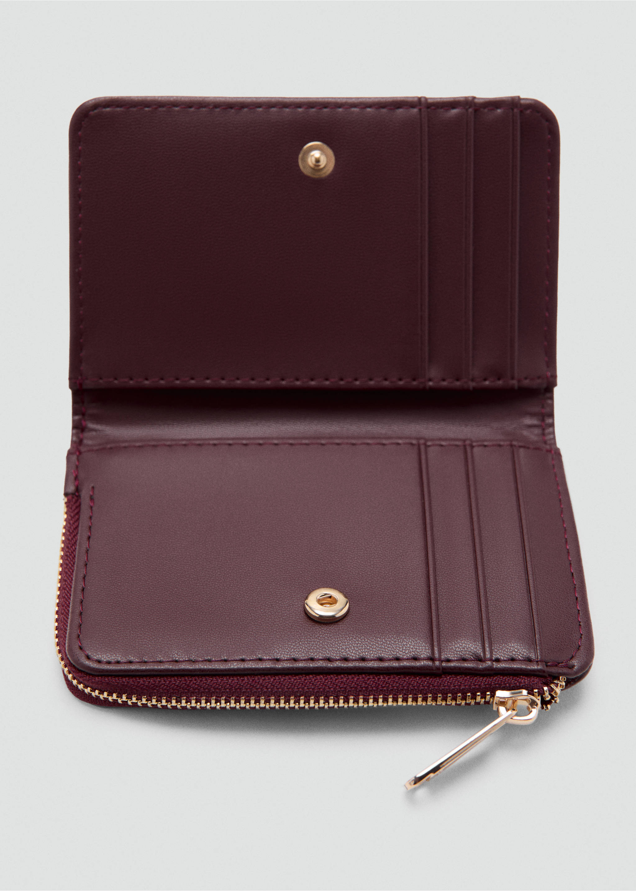 Medium wallet with logo print - Details of the article 1, Burgundy. Ref: 37082912-00.