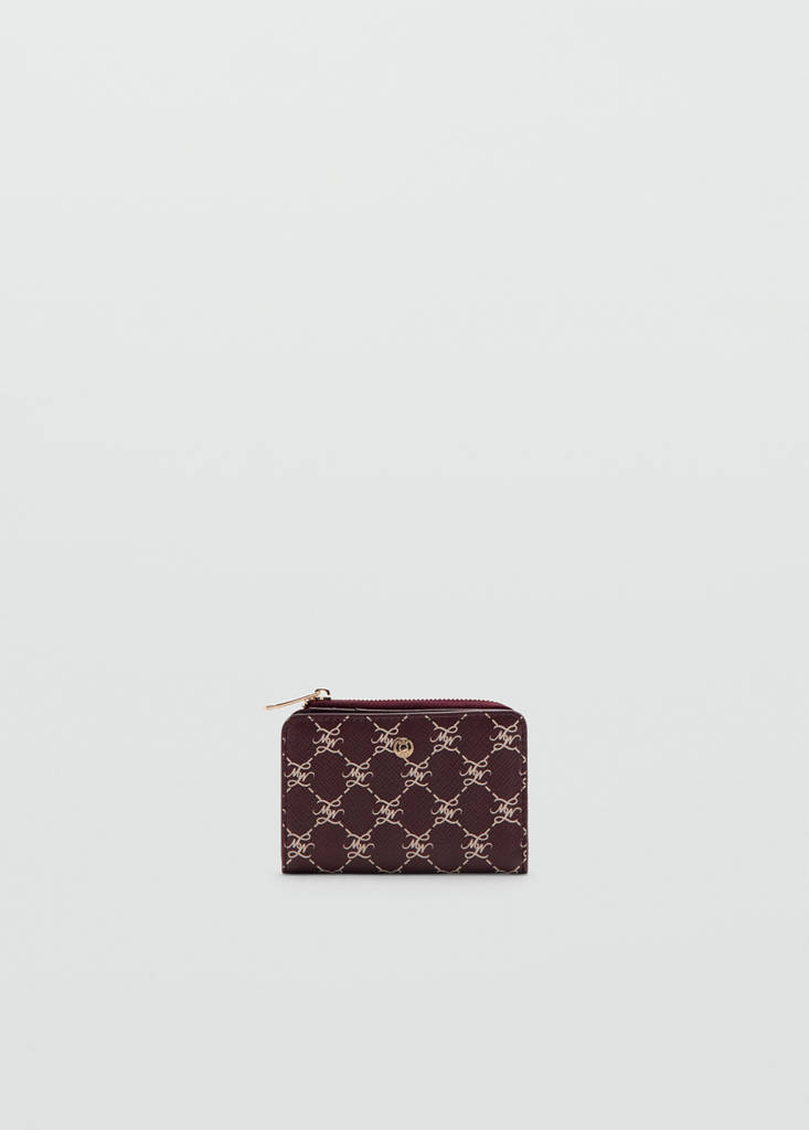 Medium wallet with logo print — Burgundy