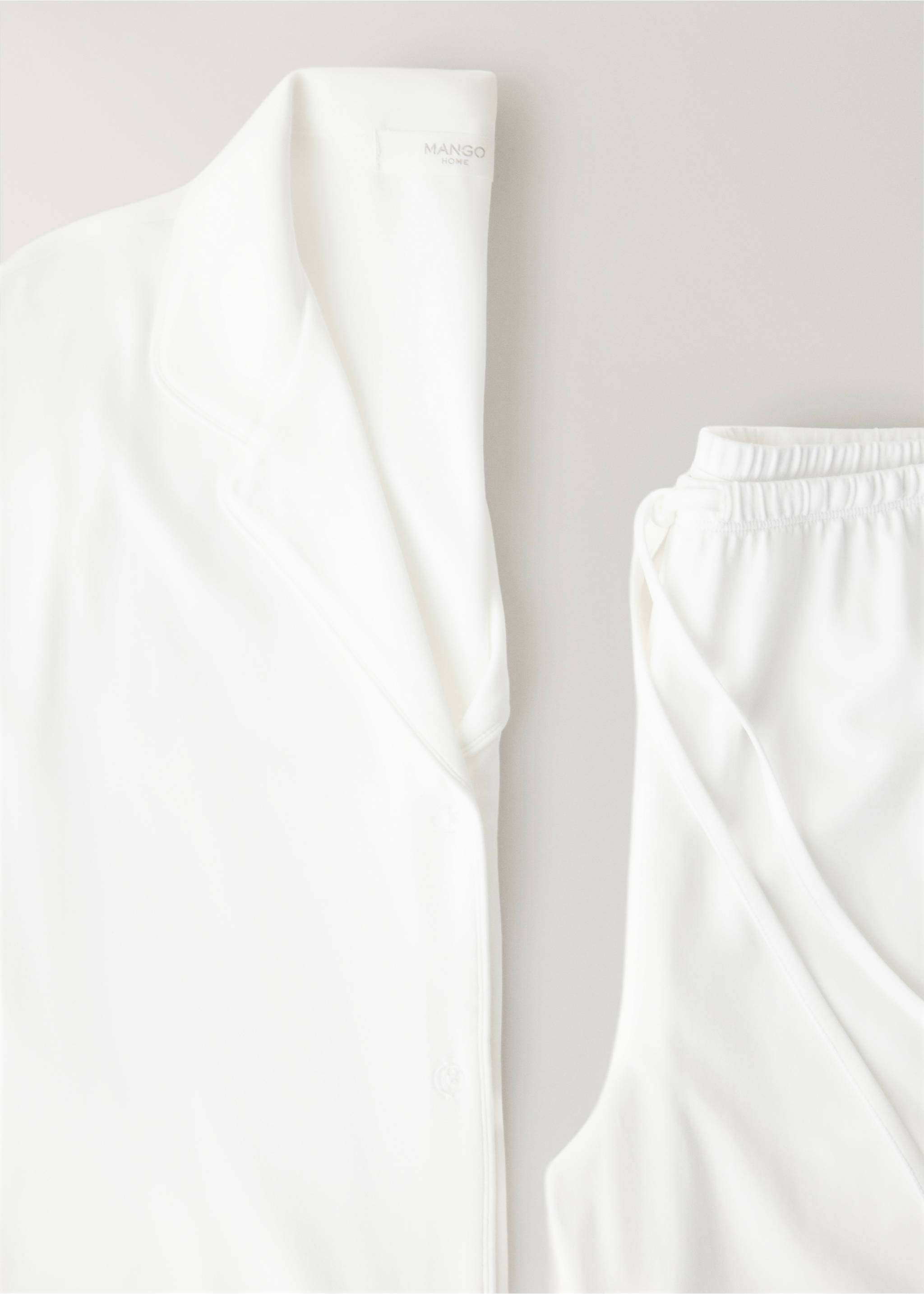 Pantalón pijama algodón elástico cintura ajustable - Detalle del artículo 0, Blanco. Ref: 37082913-00.