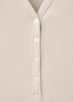 Cotton viscose nightdress with V-neckline — Beige 6