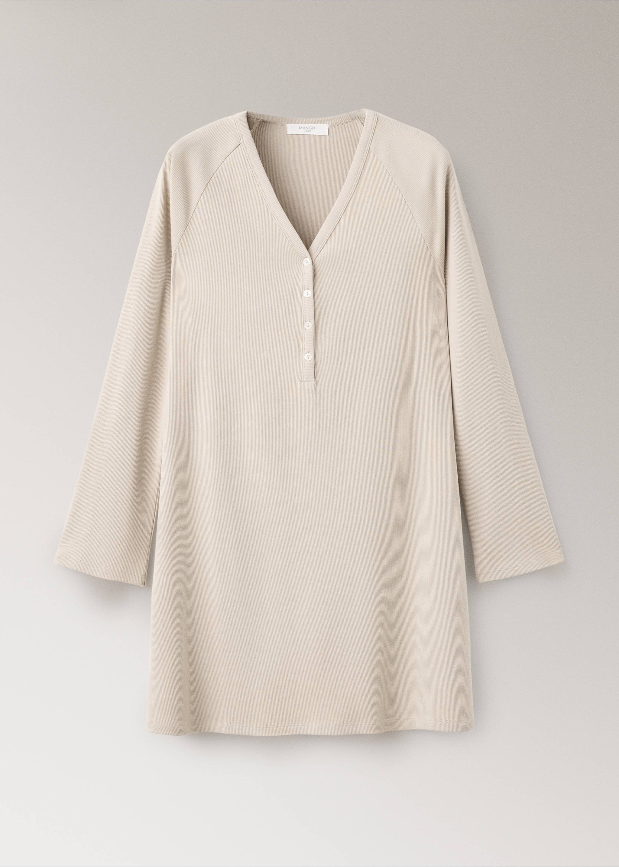 Camisón algodón viscosa escote pico - Artículo sin modelo, Beige. Ref: 37082914-00.
