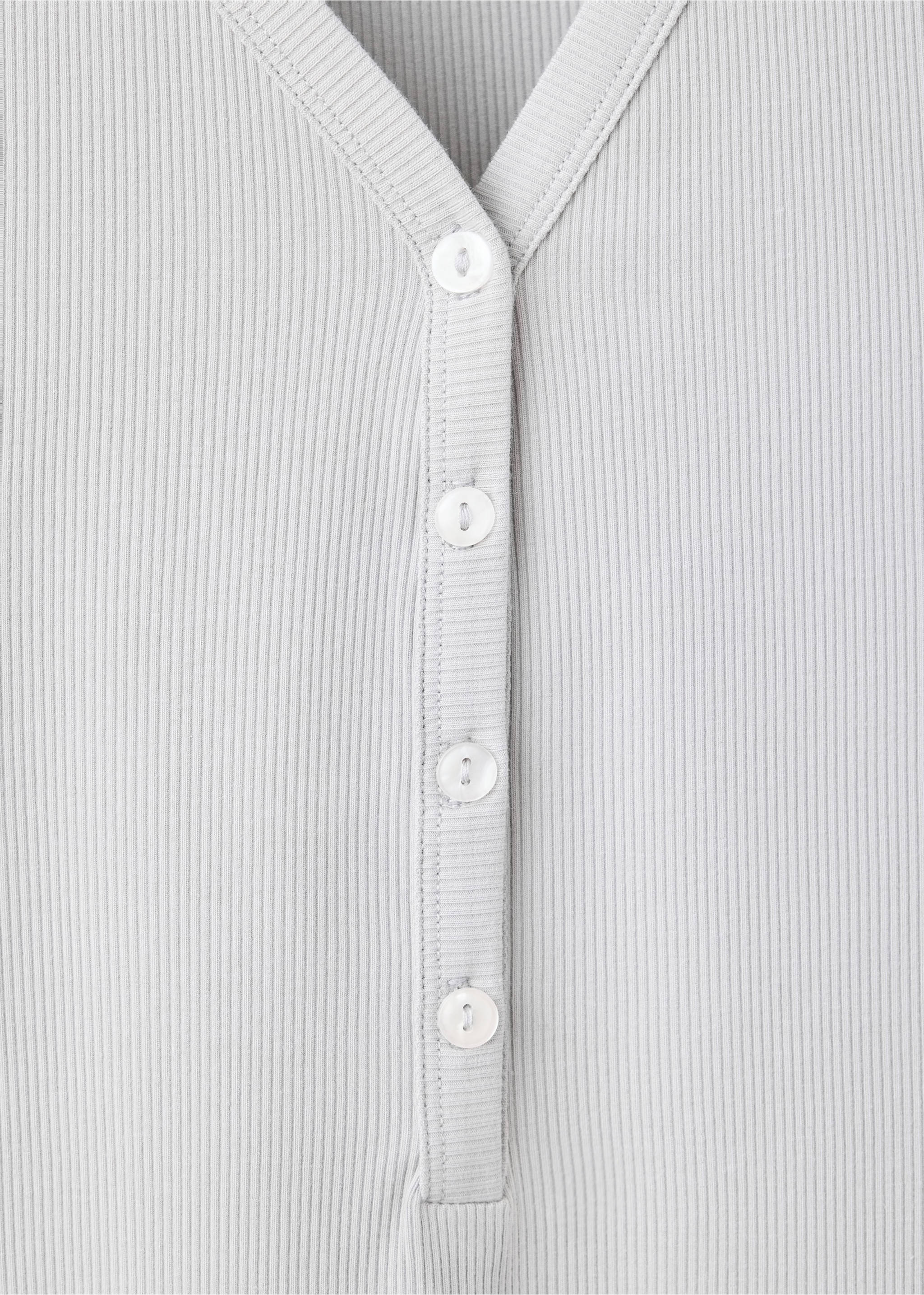 Camisón algodón viscosa escote pico - Detalle del artículo 8, Gris. Ref: 37082914-00.
