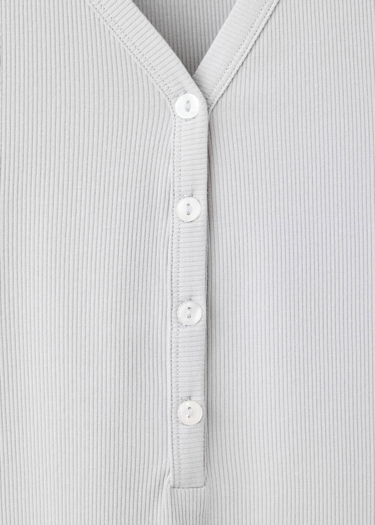 Cotton viscose nightdress with V-neckline — Grey
