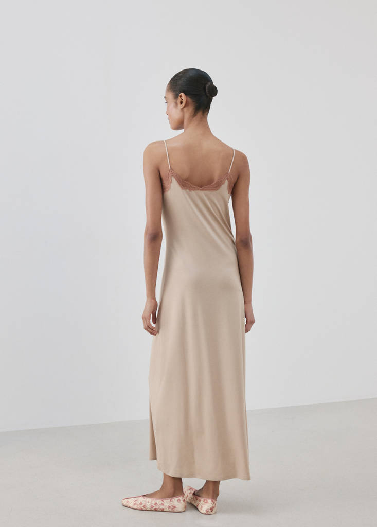 Lyocell cotton lace nightdress — Pink
