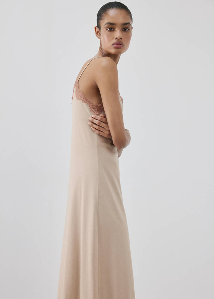 Lyocell cotton lace nightdress — Pink