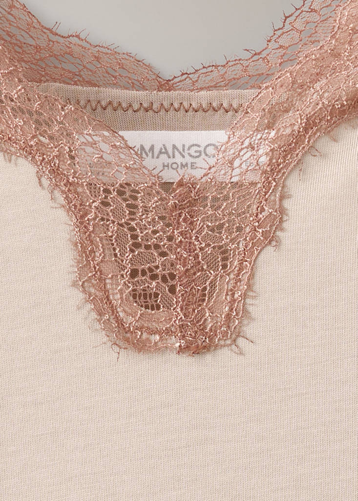 Lyocell cotton lace nightdress — Pink