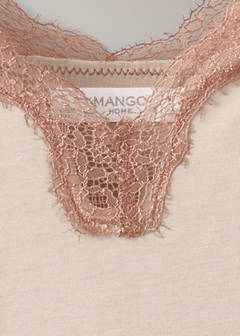 Lyocell cotton lace nightdress — Pink 7