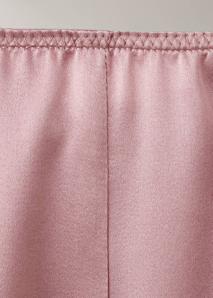 Silk shorts with contrasting lace trim — Pastel Pink