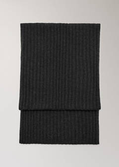 Ribbed cashmere scarf — Charcoal 1
