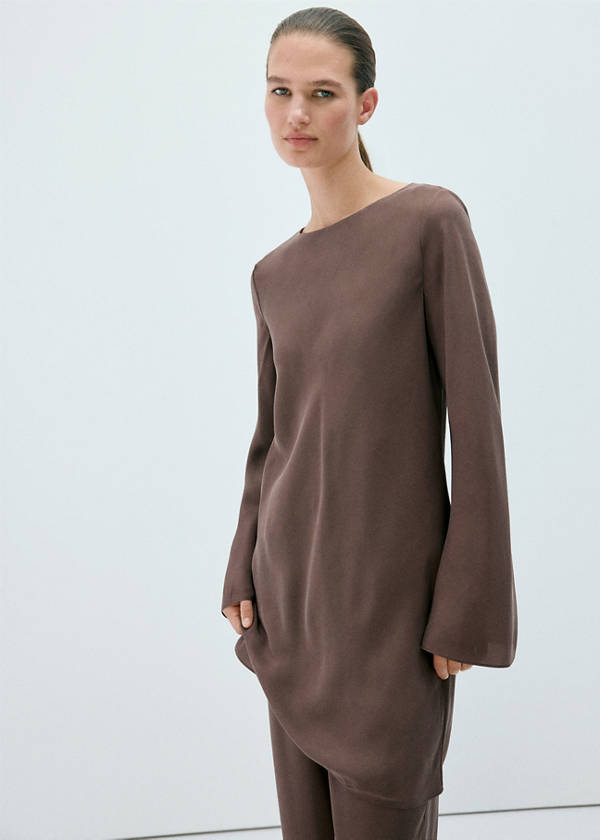 100% silk nightdress — Brown