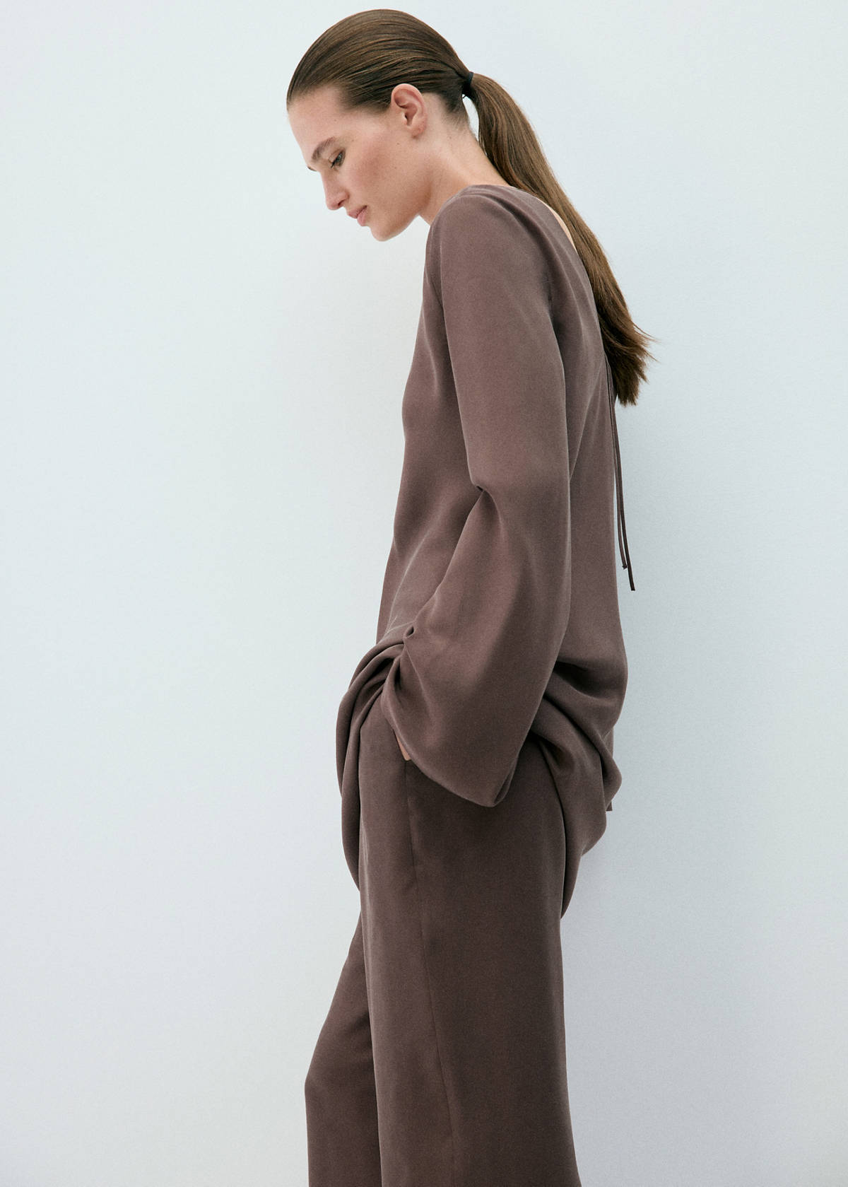 100% silk nightdress — Brown