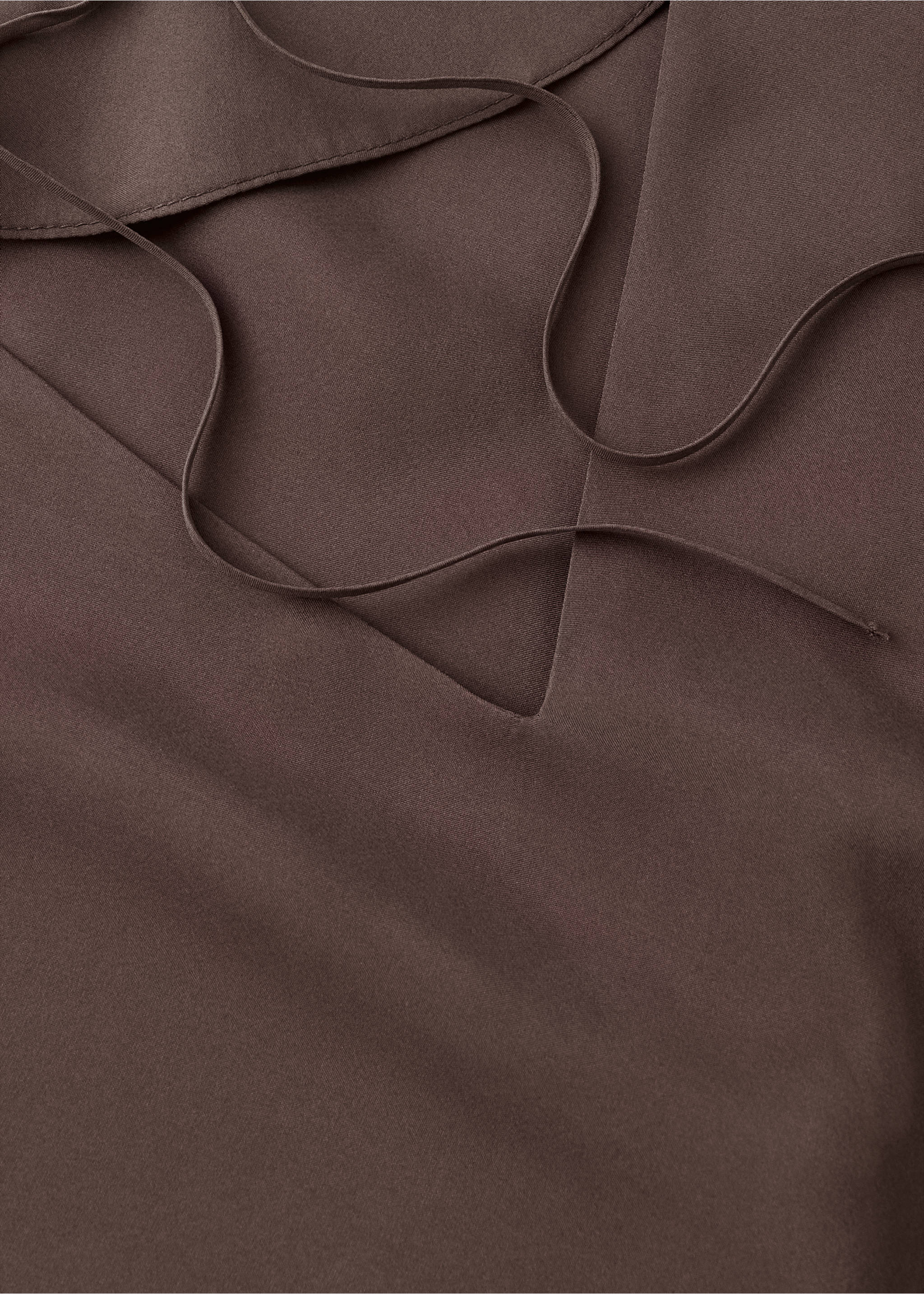 Nightgown 100% silk - Details of the article 0, Brown. Ref: 37082919-00.