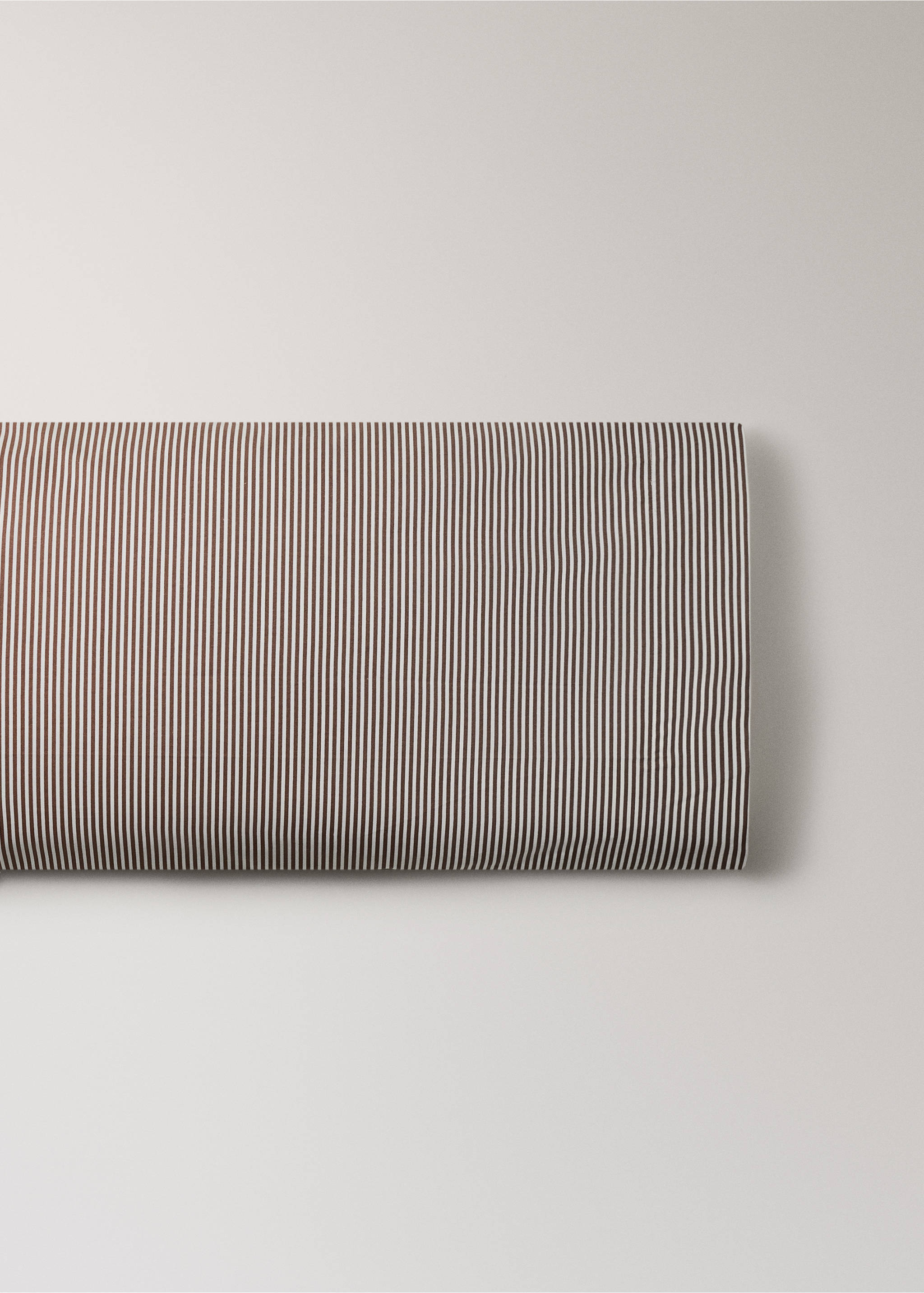 100% cotton percale striped pillowcase 45x110 cm - Article without model, Coffee. Ref: 37082920-00.