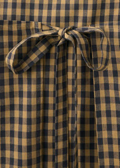 Cotton two-tone checked apron — Mustard 3