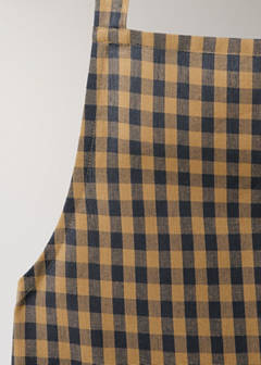 Cotton two-tone checked apron — Mustard 5