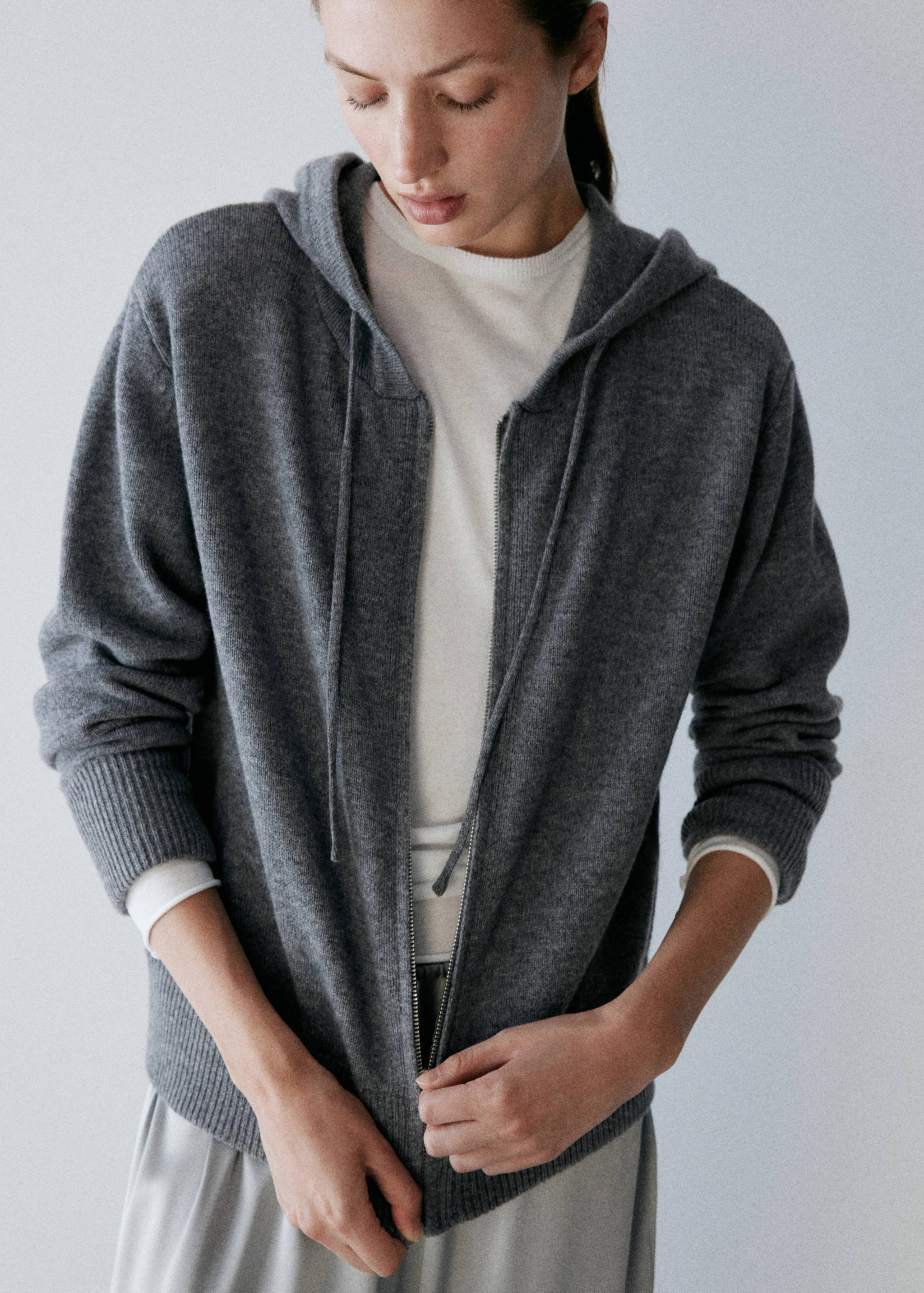 100% wool zip cardigan - Medium plane