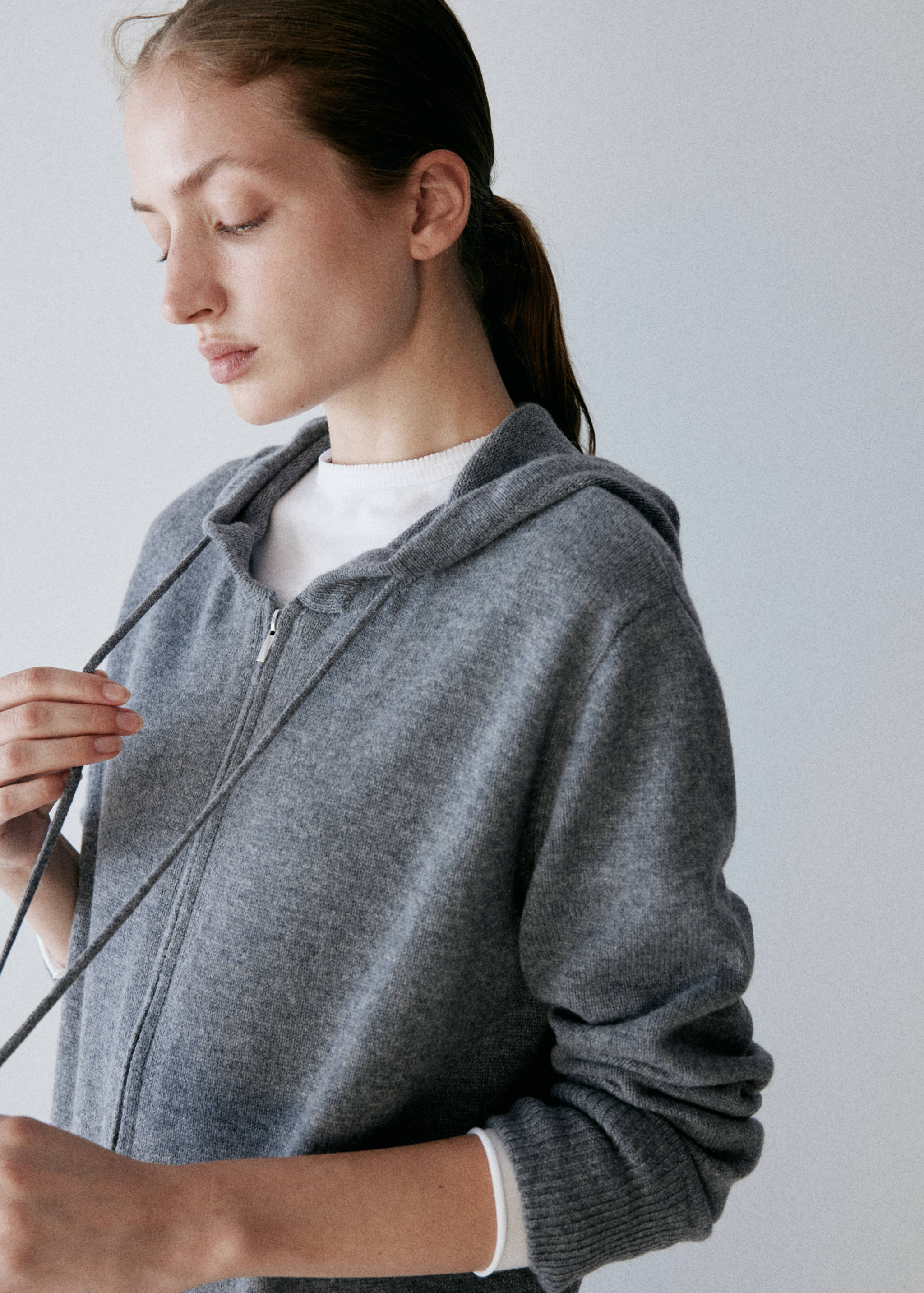 100% wool zip cardigan - Details of the article 1