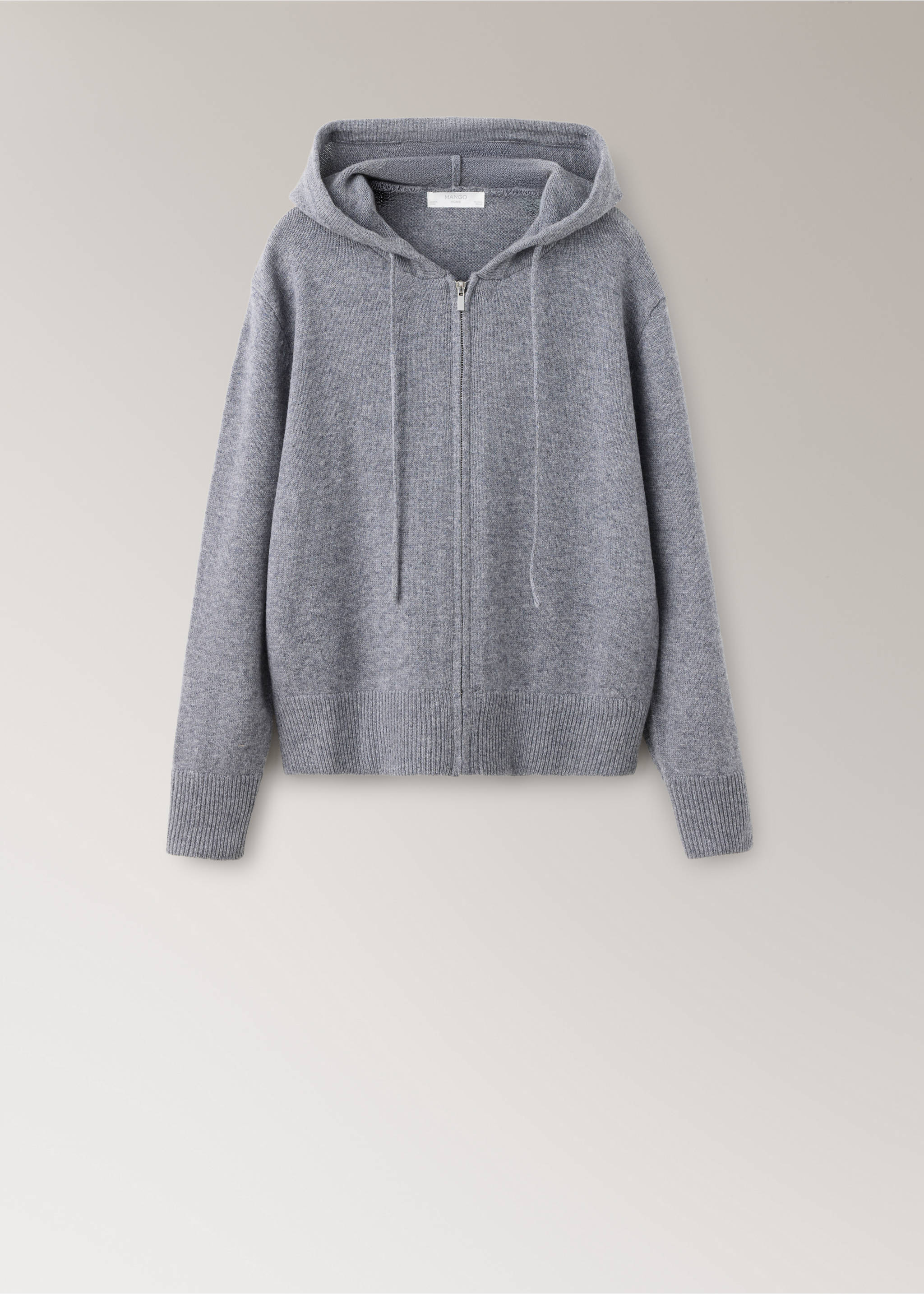 100% wool zip cardigan - Article without model, Grey. Ref: 37082923-00.
