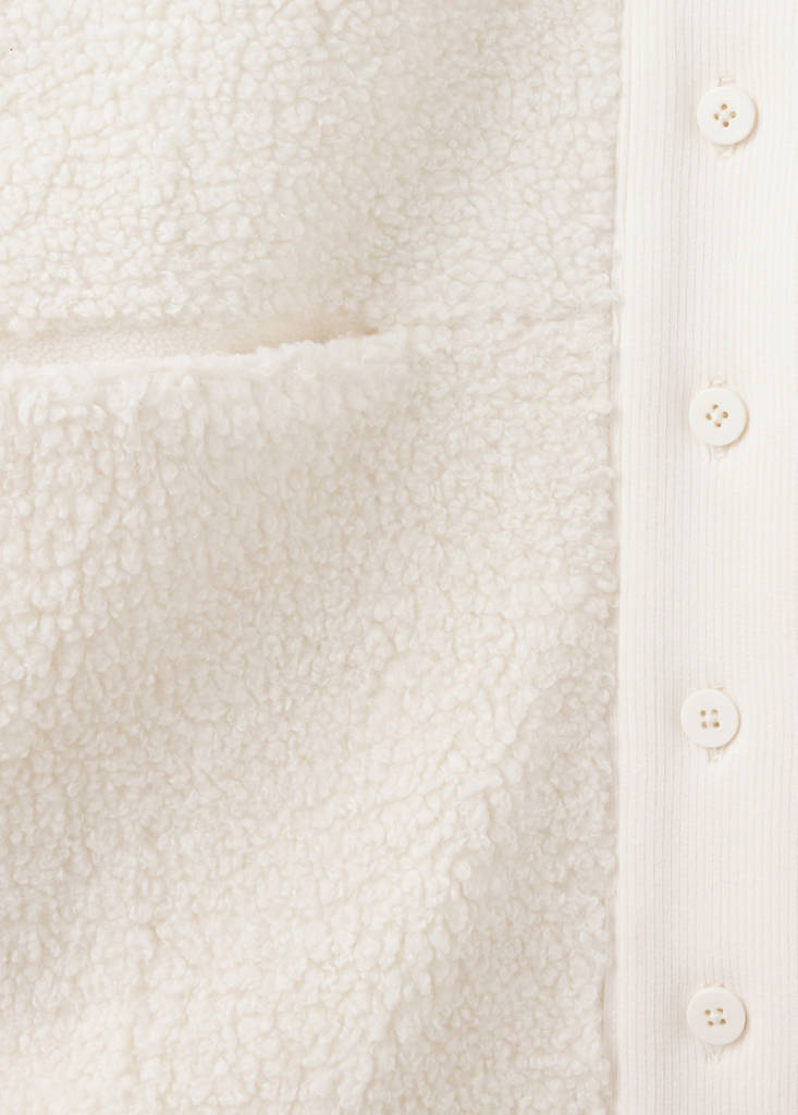 Sherpa buttoned cardigan — Ivory White