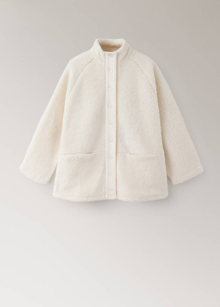Sherpa buttoned cardigan — Ivory White