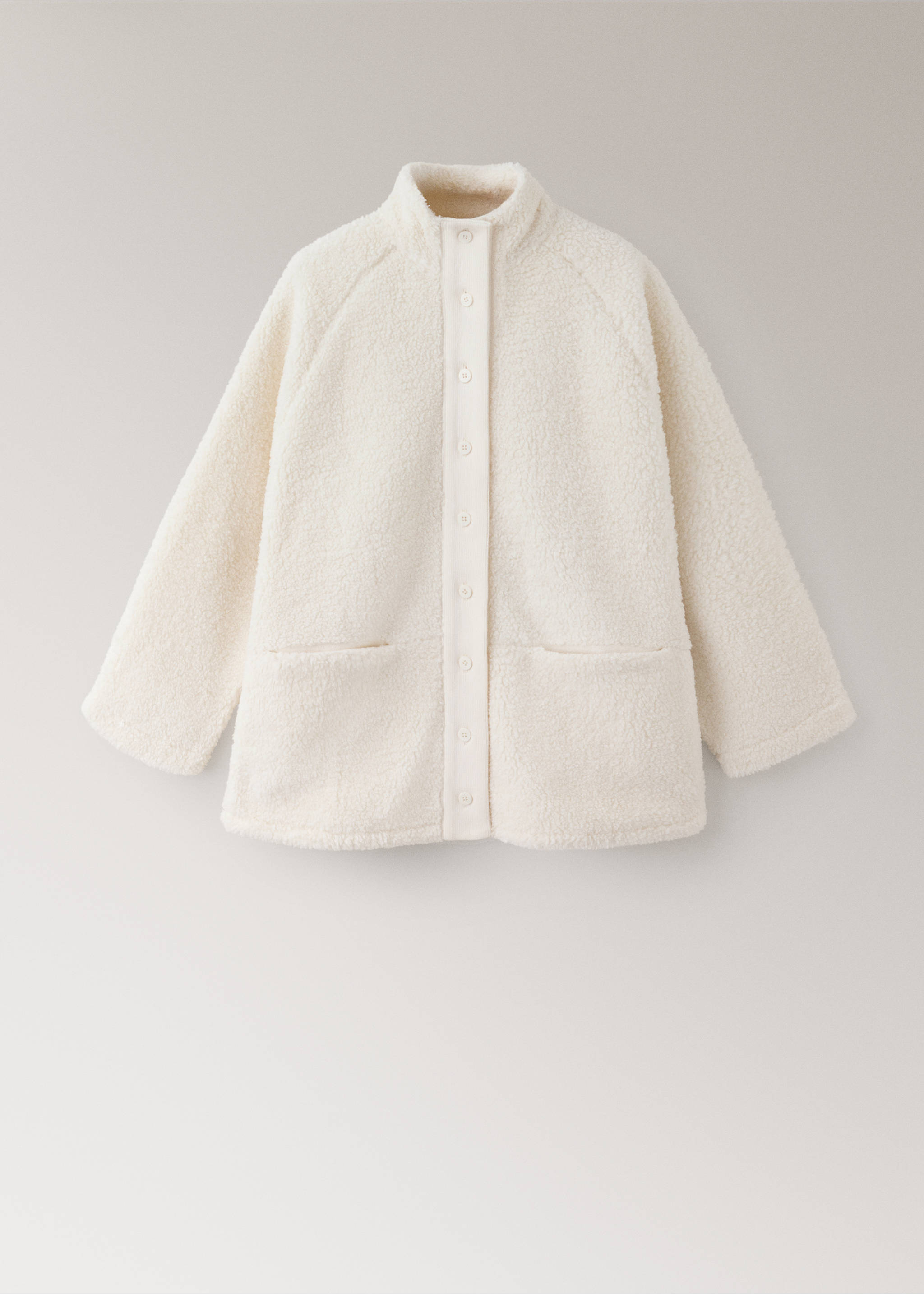 Sherpa buttoned cardigan - Article without model, Ivory White. Ref: 37082924-00.