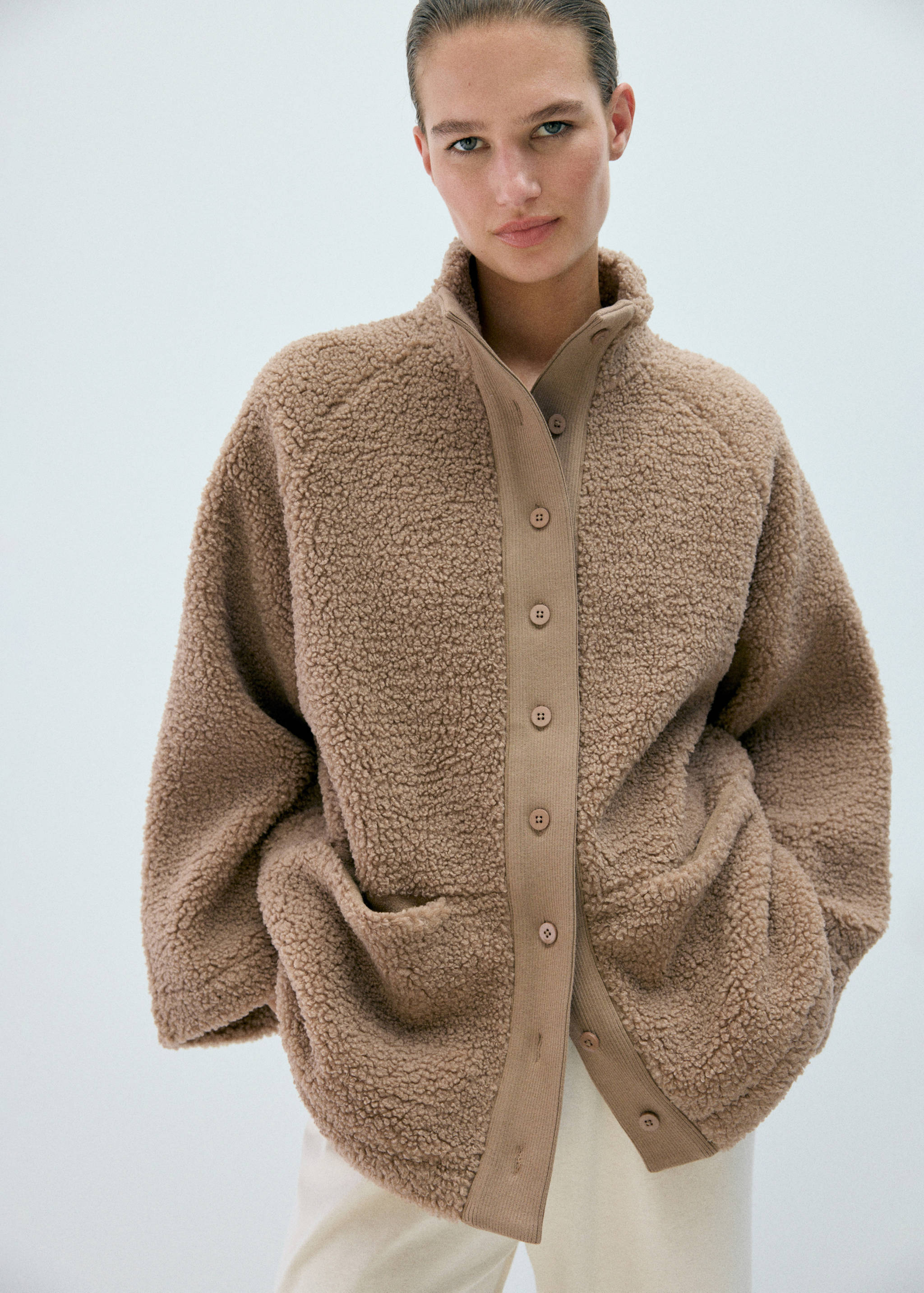Sherpa buttoned cardigan - Medium plane