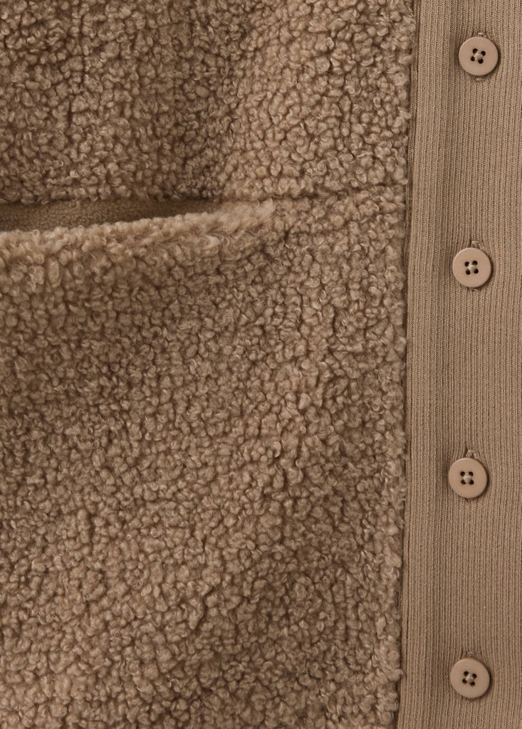Sherpa buttoned cardigan — Medium Brown