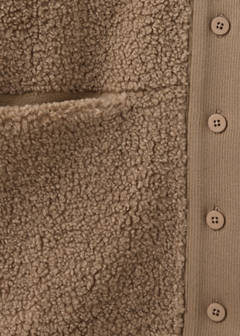 Sherpa buttoned cardigan — Medium Brown 6