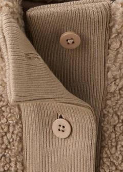 Sherpa buttoned cardigan — Medium Brown 7