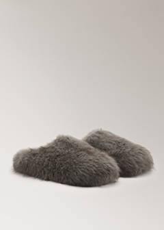 Maxi faux fur slipper — Grey 1