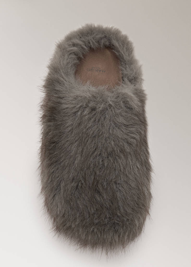 Maxi faux fur slipper — Grey