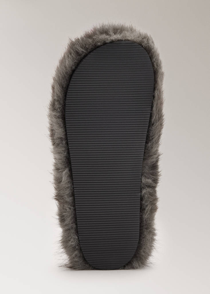 Maxi faux fur slipper — Grey