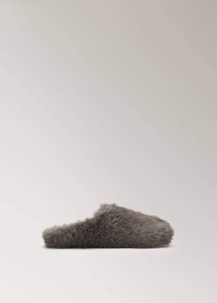 Maxi faux fur slipper — Grey