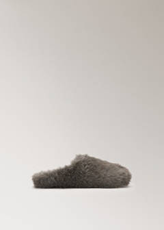 Maxi faux fur slipper — Grey 5