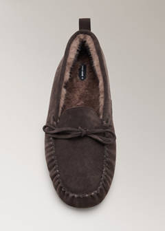 Leather moccasin with fur lining — Brown 3