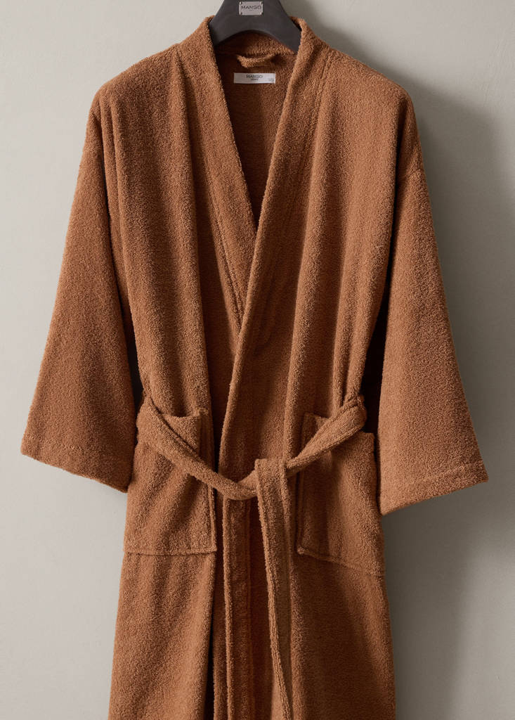 Terry cotton bathrobe — Medium Brown