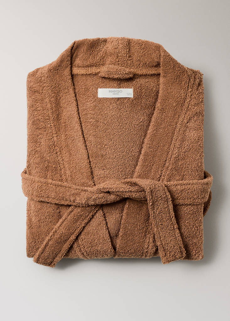 Terry cotton bathrobe — Medium Brown