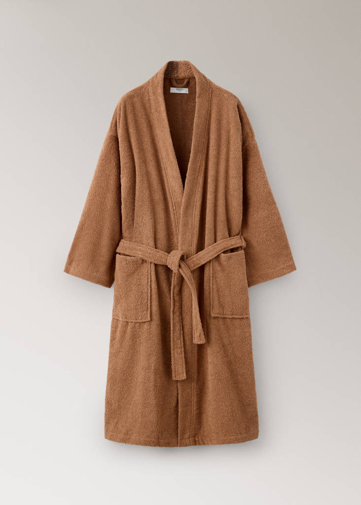Terry cotton bathrobe — Medium Brown