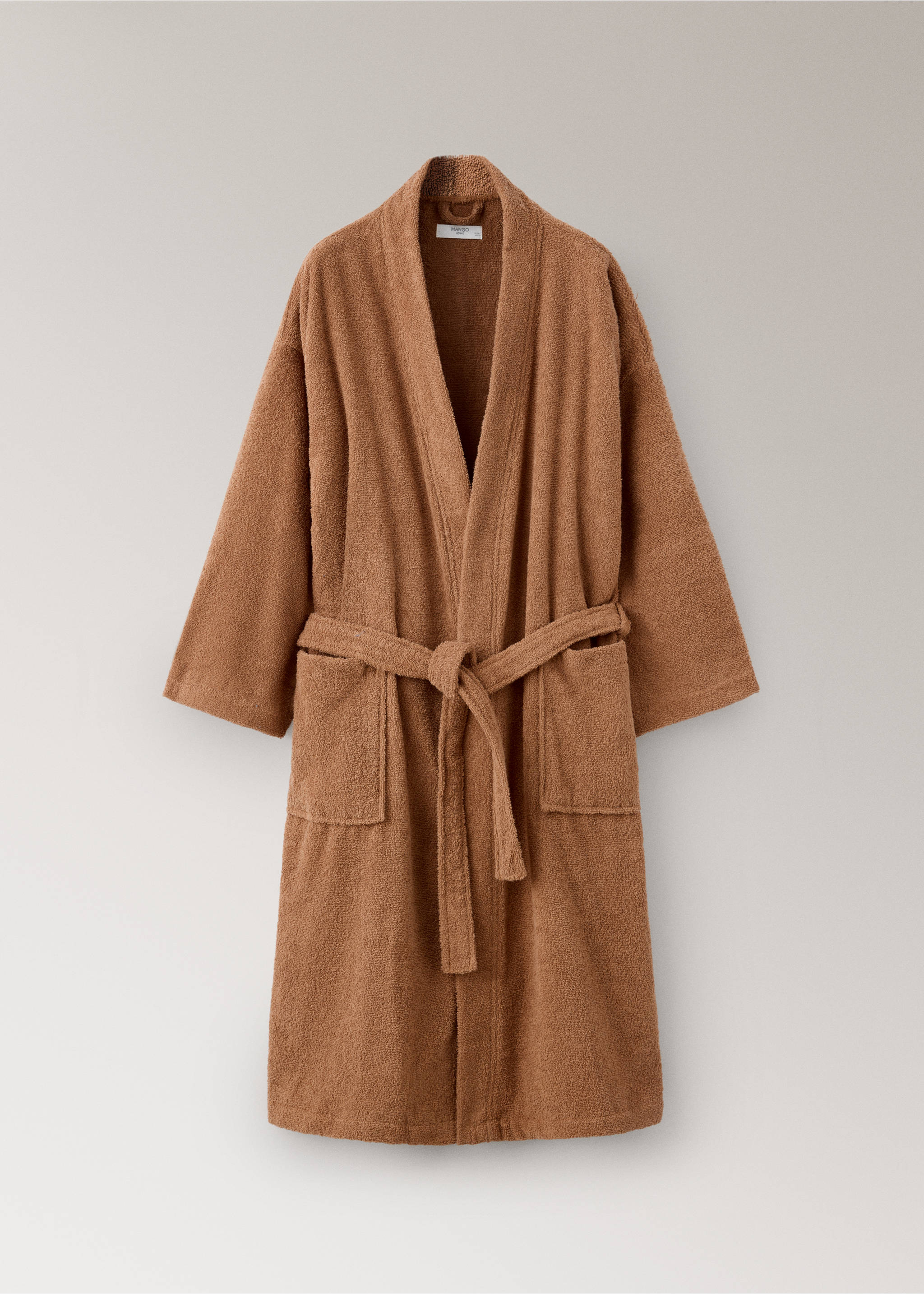 Terry cotton bathrobe - Article without model, Medium Brown. Ref: 37082930-00.
