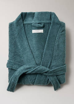 Terry cotton bathrobe — Petrol Blue 4