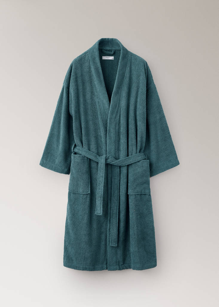 Terry cotton bathrobe — Petrol Blue