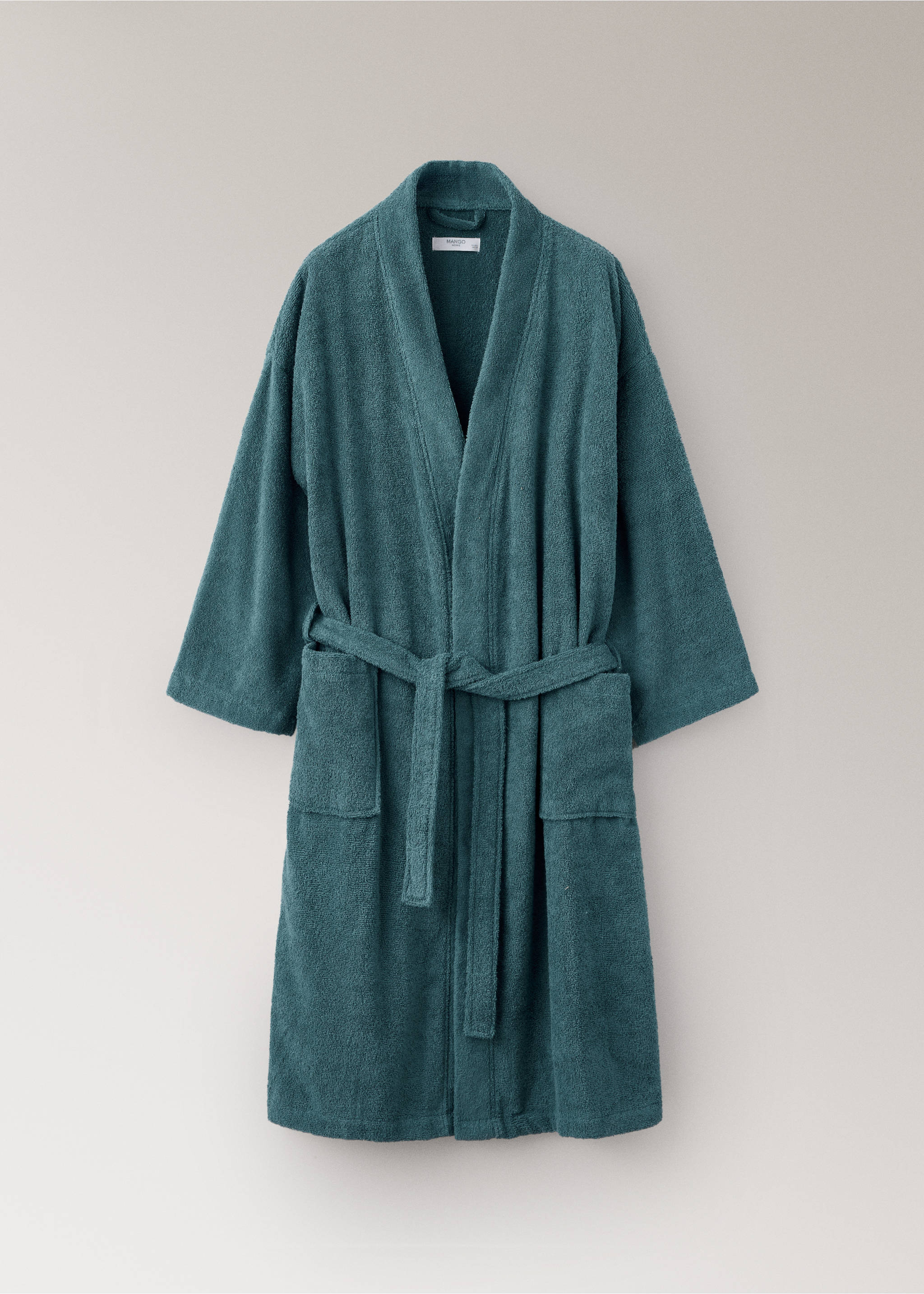 Terry cotton bathrobe - Article without model, Petrol Blue. Ref: 37082930-00.