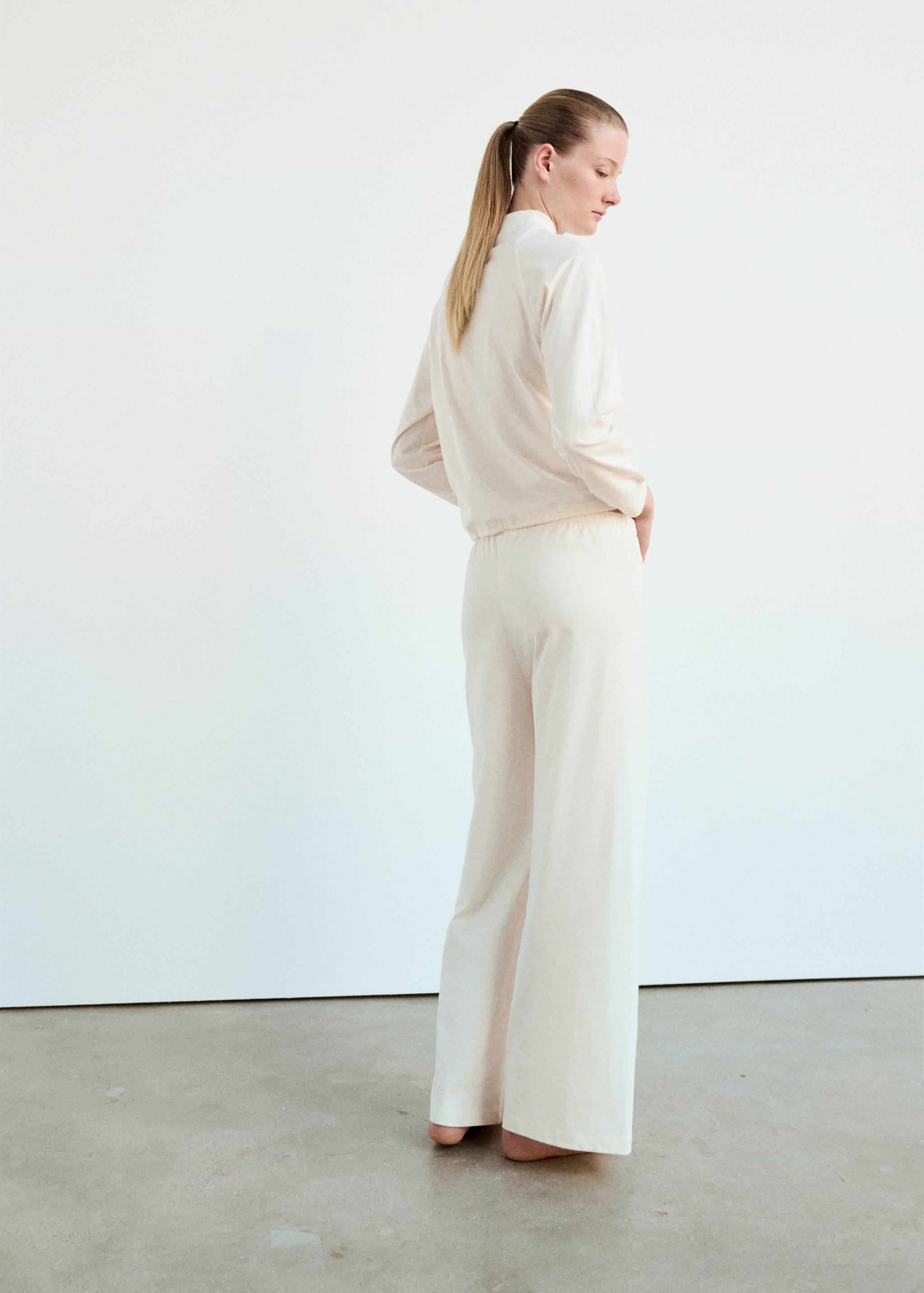 Soft cotton sweatshirt with drawstring detail - Reverse of the article