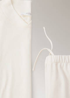 Soft cotton sweatshirt with drawstring detail — Ivory White 7