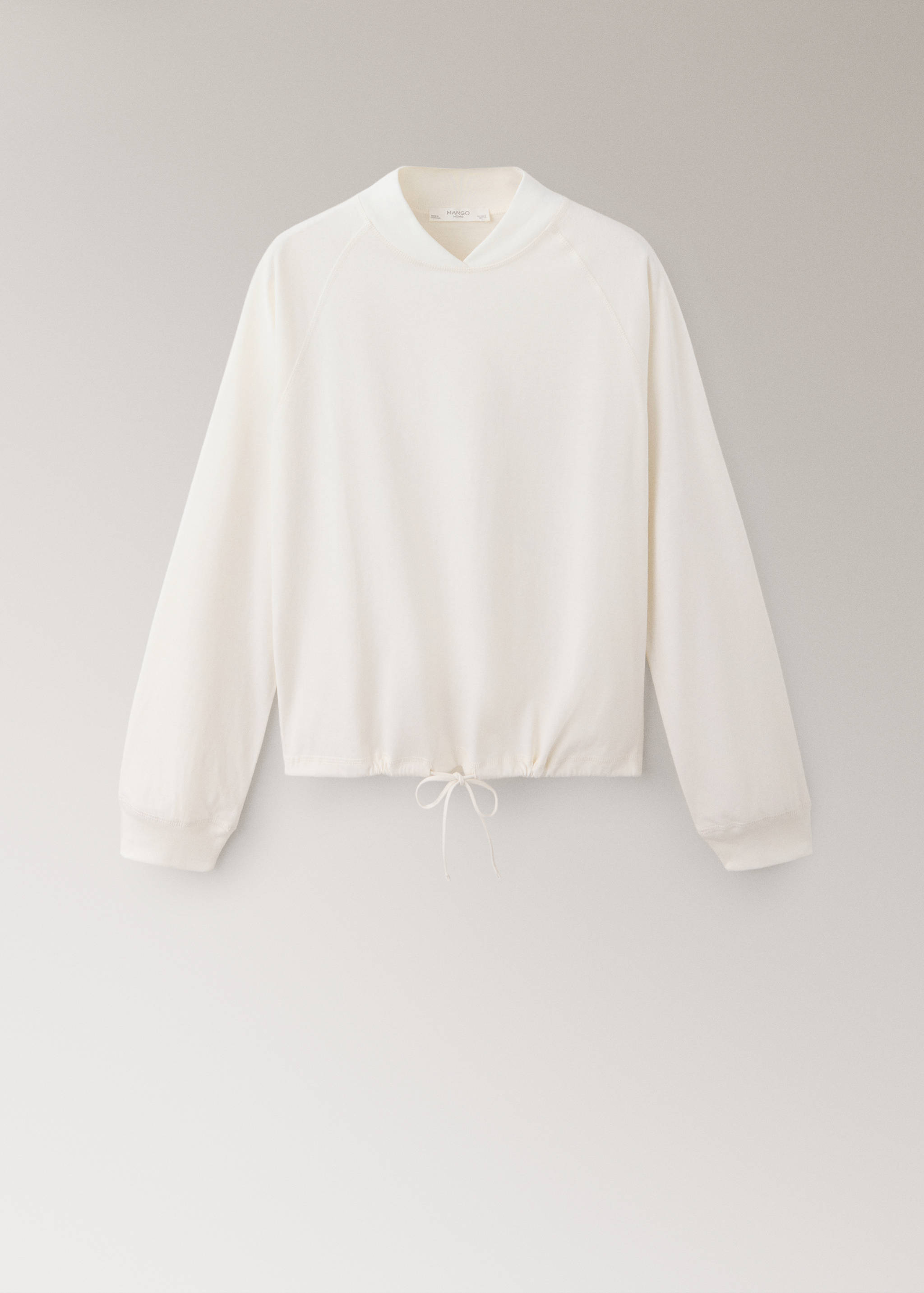 Soft cotton sweatshirt with drawstring detail - Article without model