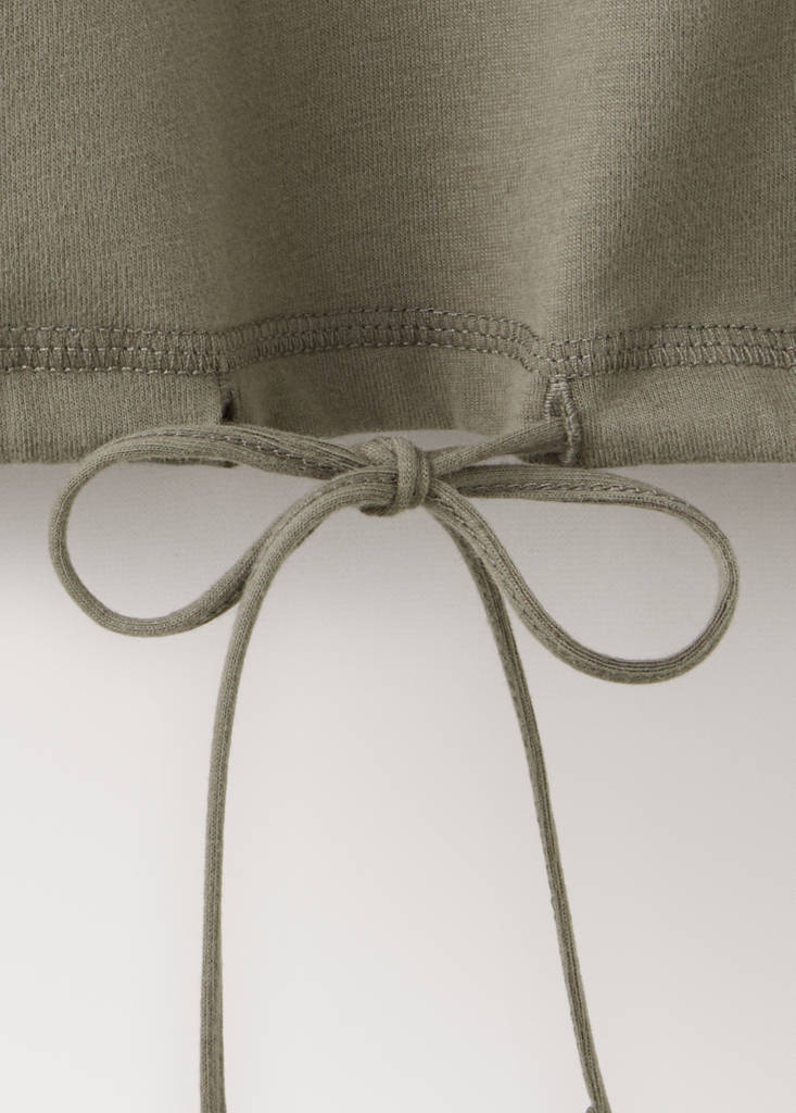 Soft cotton sweatshirt with drawstring detail — Green
