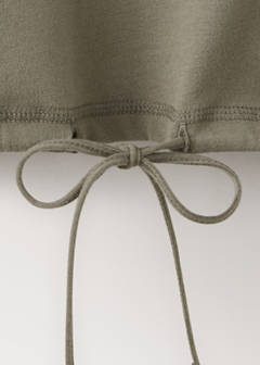 Soft cotton sweatshirt with drawstring detail — Green 7