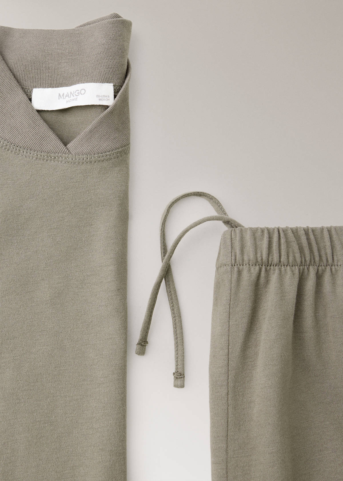 Soft cotton sweatshirt with drawstring detail — Green