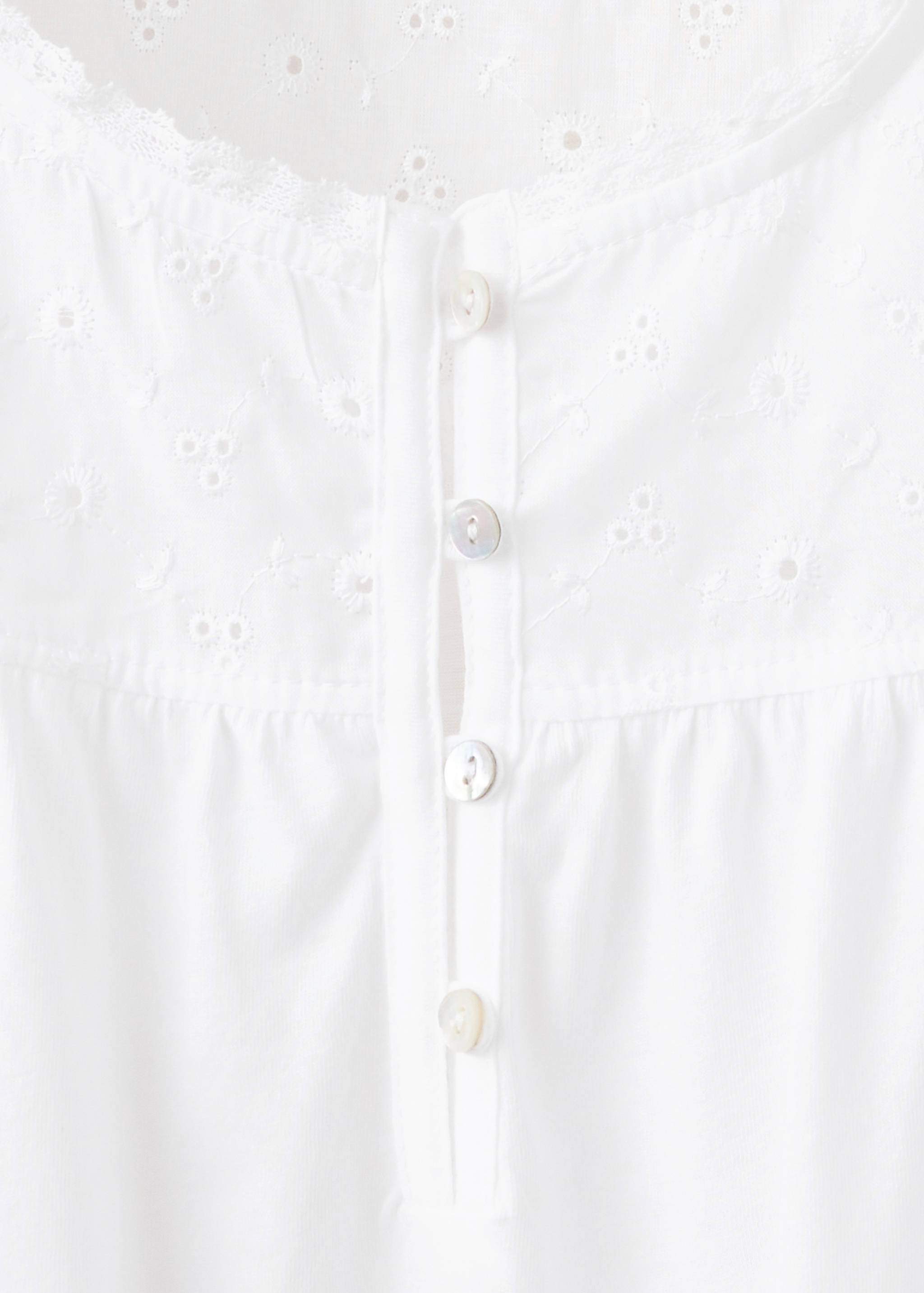 Cotton nightdress with broderie anglaise embroidery - Details of the article 8